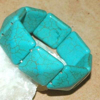 Tqr 011a bracelet turquoise woolite bijou ethnique achat vente 1