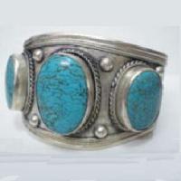 Tqt 002b bracelet torque turquoise argent ethnique 925 achat vente bijoux