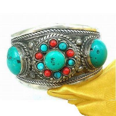Tqt 005a bracelet torque turquoise argent ethnique 925 achat vente bijoux