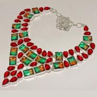 Trm 005e collier parure sautoir tourmaline topaze rouge achat vente bijou argent 925