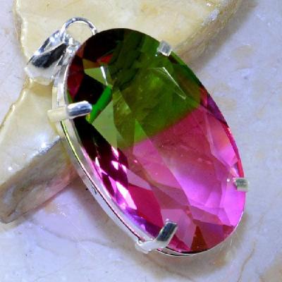 Trm 053a pendentif tourmaline ametrine pierre taillee achat vente bijou argent 925