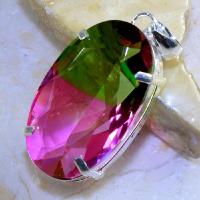 Trm 053b pendentif tourmaline ametrine pierre taillee achat vente bijou argent 925