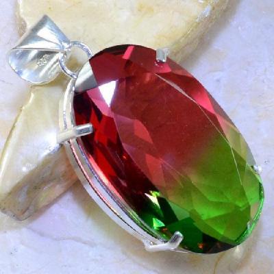 Trm 058a pendentif tourmaline ametrine pierre taillee achat vente bijou argent 925