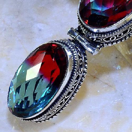 Trm 059b pendentif tourmaline ametrine pierre taillee achat vente bijou argent 925