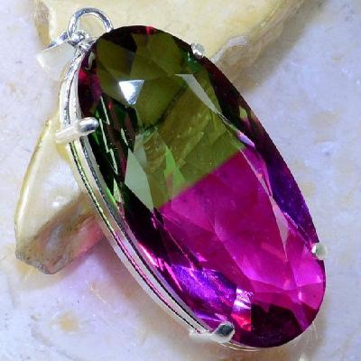 Trm 060a pendentif tourmaline ametrine pierre taillee achat vente bijou argent 925