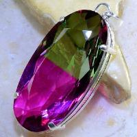 Trm 060b pendentif tourmaline ametrine pierre taillee achat vente bijou argent 925