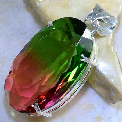 Trm 073a pendentif tourmaline ametrine pierre taillee achat vente bijou argent 925