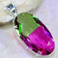 Trm 074a pendentif tourmaline ametrine pierre taillee achat vente bijou argent 925