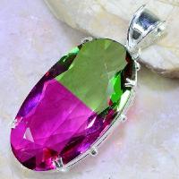 Trm 074b pendentif tourmaline ametrine pierre taillee achat vente bijou argent 925