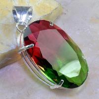 Trm 080a pendentif tourmaline ametrine pierre taillee achat vente bijou argent 925