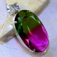 Trm 082a pendentif tourmaline ametrine pierre taillee achat vente bijou argent 925