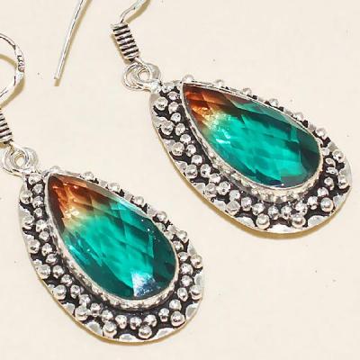 Trm 084c boucles pendants oreilles tourmaline achat vente bijou monture argent 925