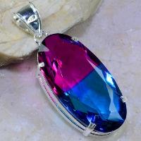 Trm 091a pendentif tourmaline ametrine pierre taillee achat vente bijou argent 925