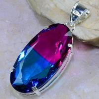 Trm 091b pendentif tourmaline ametrine pierre taillee achat vente bijou argent 925