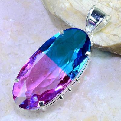 Trm 100a pendentif tourmaline ametrine pierre taillee achat vente bijou argent 925