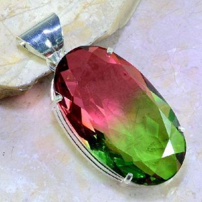 Trm 106a pendentif tourmaline ametrine pierre taillee achat vente bijou argent 925