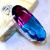 Trm 116a pendentif tourmaline ametrine pierre taillee achat vente bijou argent 925