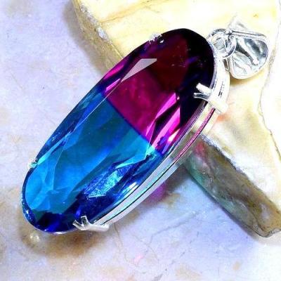 Trm 116c pendentif tourmaline ametrine pierre taillee achat vente bijou argent 925