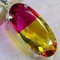 Trm 123a pendentif tourmaline ametrine pierre taillee achat vente bijou argent 925