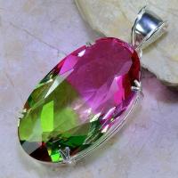 Trm 125b pendentif tourmaline ametrine pierre taillee achat vente bijou argent 925