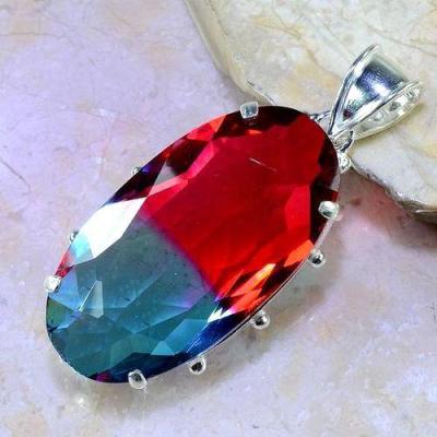 Trm 126c pendentif tourmaline ametrine pierre taillee achat vente bijou argent 925