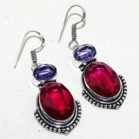 Trm 133a boucles pendants oreilles tourmaline amethyste achat vente bijou argent 925