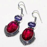 Trm 133b boucles pendants oreilles tourmaline amethyste achat vente bijou argent 925