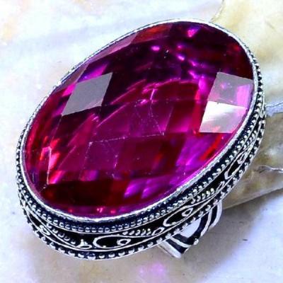 Trm 158a bague t54 tourmaline rose bijoux renaissance medievale argent 925 vente achat