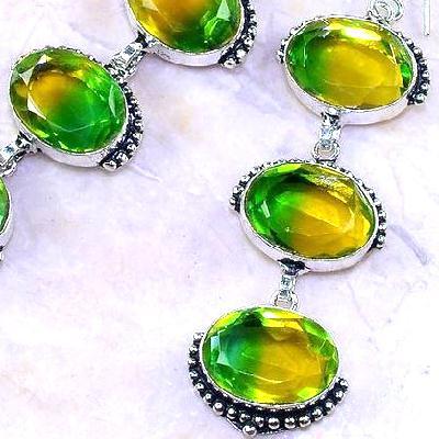 Trm 170c boucles pendants oreilles tourmaline verte or achat vente bijou monture argent 925