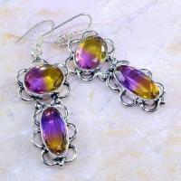 Trm 177a boucles pendants oreilles tourmaline mauve or achat vente bijou monture argent 925 1 2