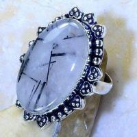 Trm 186b bague t57 tourmaline quartz rutile bijoux renaissance medievale argent 925 vente achat 1 1