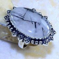 Trm 186d bague t57 tourmaline quartz rutile bijoux renaissance medievale argent 925 vente achat 1 1