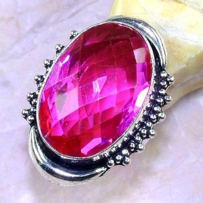 Trm 191a bague t55 tourmaline rose topaze ijoux renaissance medievale argent 925 vente achat 1 1