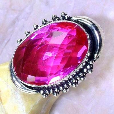 Trm 191a bague t55 tourmaline rose topaze ijoux renaissance medievale argent 925 vente achat 1 1