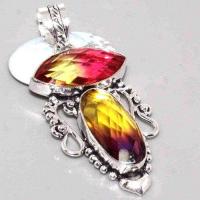 Trm 225a pendentif pendant tourmaline ametrine amethyste achat vente bijou argent 925 1