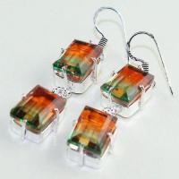 Trm 253b boucles pendant oreilles tourmaline watermelon achat vente bijou argent 925 1