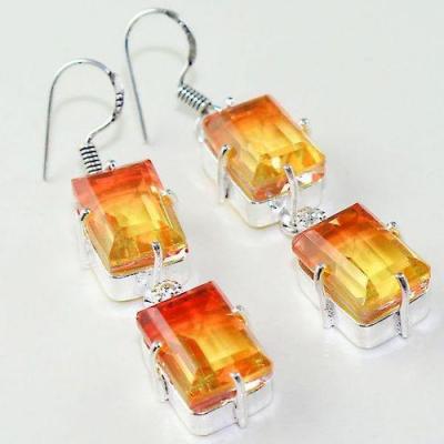 Trm 254c boucles pendant oreilles rose orange achat vente bijou argent 925