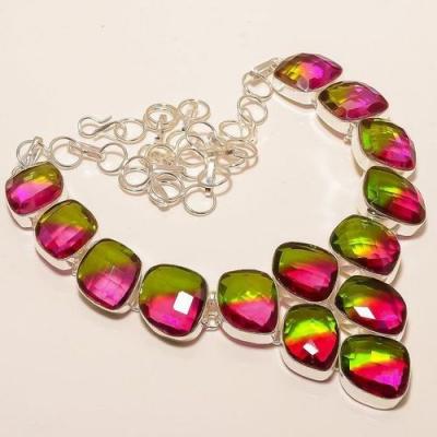 Trm 259b collier parure sautoir tourmaline watermelon achat vente bijou argent 925