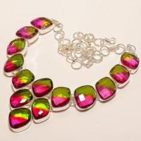 Trm 259d collier parure sautoir tourmaline watermelon achat vente bijou argent 925 1