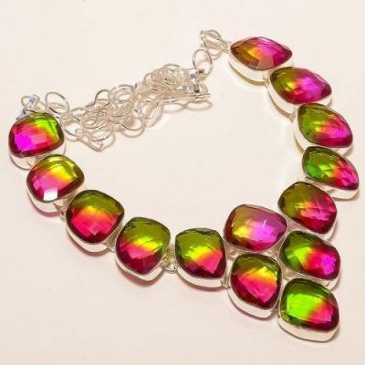 Trm 261b collier parure sautoir tourmaline watermelon achat vente bijou argent 925