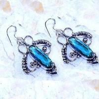 Trm 305b collier boucles oreilles sautoir tourmaline bleue ovales achat vente bijou argent 925