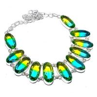 Trm 319a collier parure tourmaline 119gr vert or ovales 14x24mm achat vente bijou argent 925