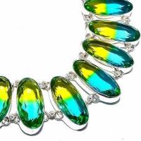 Trm 319c collier parure tourmaline 119gr vert or ovales 14x24mm achat vente bijou argent 925