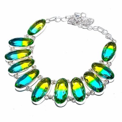 Trm 319d collier parure tourmaline 119gr vert or ovales 14x24mm achat vente bijou argent 925