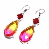 Trm 320b boucles oreilles tourmaline 1gr rose or ovales 18x30mm achat vente bijou argent 925