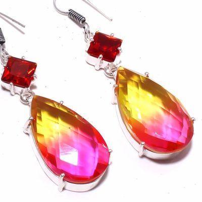 Trm 320c boucles oreilles tourmaline 1gr rose or ovales 18x30mm achat vente bijou argent 925