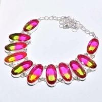 Trm 322d collier parure tourmaline 122gr rose peridot ovales 15x33mm achat vente bijou argent 925