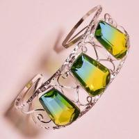 Trm 343c bracelet torque 37gr 18x26mm tourmaline or bleu vert achat vente bijoux argent