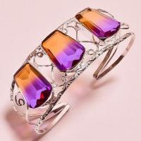 Trm 344a bracelet torque 38gr 18x26mm tourmaline violet orange achat vente bijoux argent