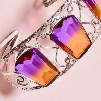 Trm 344c bracelet torque 38gr 18x26mm tourmaline violet orange achat vente bijoux argent